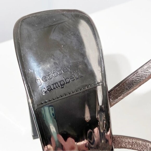New Jeffrey Campbell silver pewter mirror finish coil slinky strappy heel sandal - Picture 6 of 7